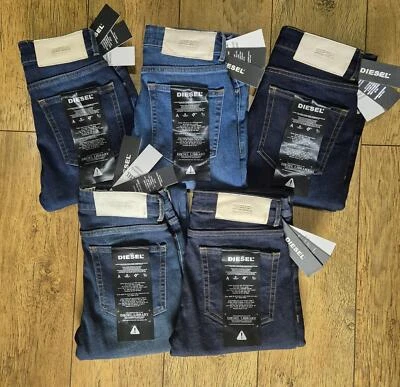 Jeans jeans stretch masculino autêntico Diesel Thavar slim skinny fit super flexível azul - Imagem 1 de 4