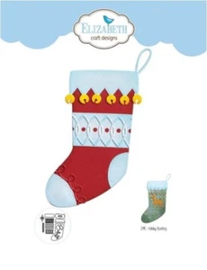 New - Elizabeth Craft Designs ~ Holiday Stocking ~ Metal Dies Set #1995 - Picture 1 of 4