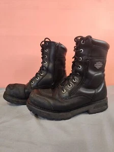 Herren Harley Davidson Riddick 8 Zoll Schnürstiefel Motorradstiefel D98308 Größe 10,5 - Bild 1 von 8
