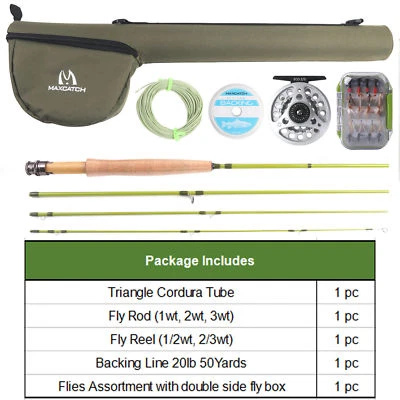 Ensemble de pêche à la mouche avec canne 2wt 3wt 6 '7.5'  - Immagine 1 di 4