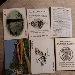   Southern Pacific Lines Eisenbahn Spielkarten Kalifornien Landschaftsansichten 1935 - Bild 1 von 6