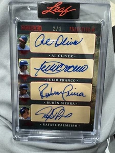 2025 Leaf Seasons In The Sun TEXAS RANGERS Franchise 4 Auto #2/3 Autos - Picture 1 of 3
