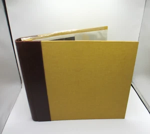 Photo Album XLarge 15x13 Post Binder Clear Pkts Linen w Leather Graphic Image - Picture 1 of 7