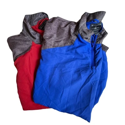 Lote (2) Holloway XXL Pullover Chaqueta Cortavientos Manga Corta Para Hombre Rojo/Gris-858 Foto 1 de 4