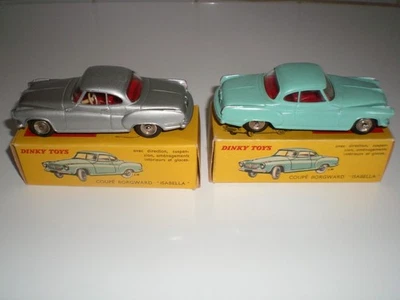 DINKY TOYS 2 COUPE BORGWARD ISABELLA + 2 BOITE D'ORIGINE N° 549 MADE IN FRANCE - Immagine 1 di 4