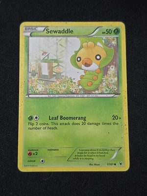 Sewaddle 1/101 Noble Victories Regular Pokemon TCG Light Played Condition - Image 1 of 2