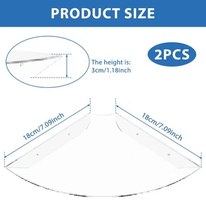 2Pcs Shower Corner Shelf Transparent Surface Rustproof Edge Design strgT - Picture 1 of 11