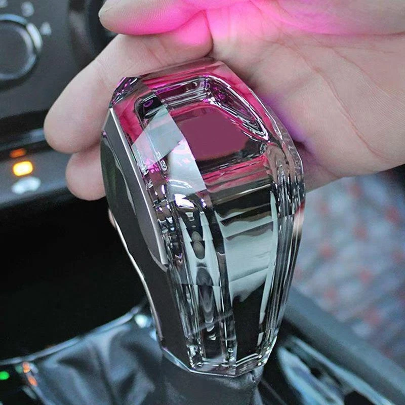 Perilla de cambio de manija de cristal con luz ambiental LED RGB para Toyota Corolla Camry Foto 1 de 4