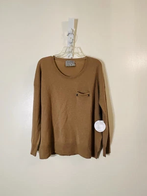 Sutil Lujo Cuello Redondo Lavable Cachemira Jersey Suéter Camel Nuevo con Etiquetas Talla S/M Foto 1 de 4