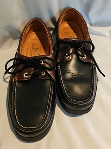 Sperry Top-Sider Gold Cup ASV Black & Brown Leather Memory Foam Shoes Mens 10.5W - Picture 1 of 9