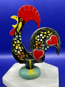 De colección Pintado a Mano Madera Gallo Portugal Servilleta Receta Porta Letras - Imagen 1 de 8