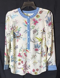 Talbots Bluse Damen Small Petite Blumenmuster Langarm Tunika Oberteil - Bild 1 von 7