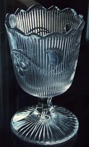 Rare Antique Flint Glass Spooner McKee & Bros. Bellflower Pattern 1850 Best! - Picture 1 of 8
