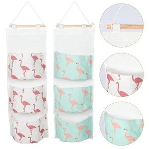 2 Pcs Wandmontierte Aufbewahrungstasche Praktische Aufbewahrungstaschen - Bild 1 von 12