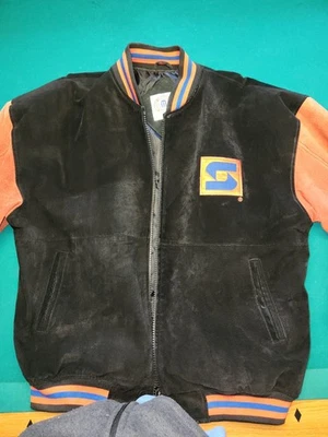 Jaqueta de camurça vintage grande Syracuse University laranja - Imagem 1 de 4