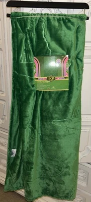 NWT WICKED Elphaba Velvety Soft Green Throw Blanket With Embossed Witch Hats. - Image 1 of 4