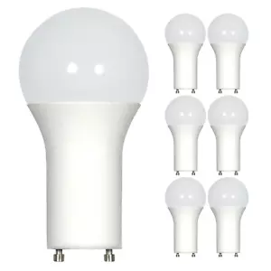 6 Pack LED Bulbs 15W =100W Dimmable A19 Twist & Lock GU24 Base 4000K Cool White - Picture 1 of 6