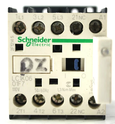 SCHNEIDER / TELEMECANIQUE CONTACTOR LC1K0601F7 110V COIL WITH LA4KE1FC #12G93RM - Image 1 of 4