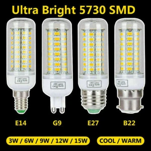 E27 E14 B22 G9 5730 SMD LED Glühbirne Birne Mais Licht Leuchtmittel 3-15W Lampe - Picture 1 of 16