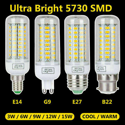 E27 E14 B22 G9 5730 SMD LED Glühbirne Birne Mais Licht Leuchtmittel 3-15W Lampe • 1.56€