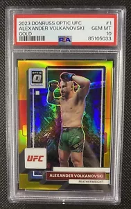 2023 Panini Donruss Optic Alexander Volkanovski Holo Gold Prizm /10 #1 PSA 10 - Picture 1 of 2