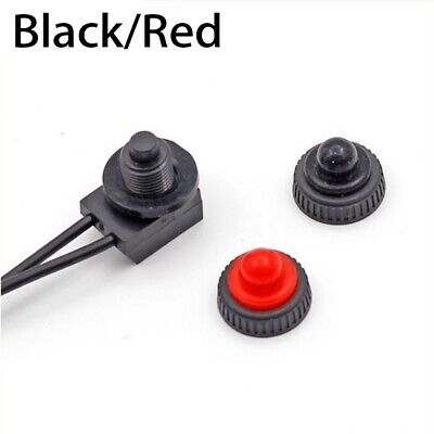 12V Waterproof Latching Push Button On-Off Switch With Lead Wire Black Red • 3.31£