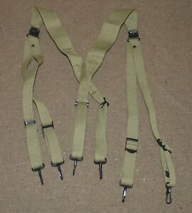 Reproduction WWII US M1936 Combat Suspenders Y - Straps in Khaki
