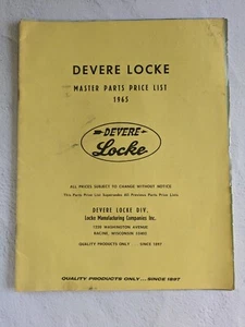 Devere Locke Master Parts Price List 1965 Vintage Manufacturing Co  Wisconsin - Picture 1 of 4