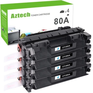 4PK Black CF280A Toner Cartridge For HP 80A LaserJet Pro 400 M401A M401DN M425DN - Picture 1 of 12