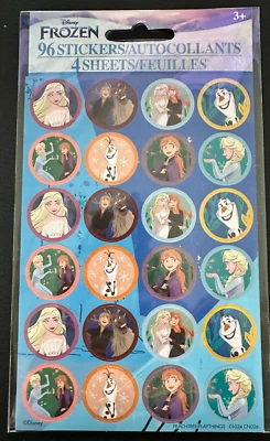 Disney Frozen 4 Hojas De 96 Pegatinas NUEVO Elsa, Anna, Olaf Profesor Suministro Favores Foto 1 de 4