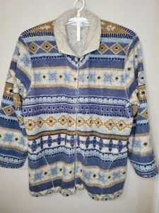 Vintage Susan Bristol Casuals Womens XL Winter Pattern Zip Front Jacket Coat - Picture 1 of 8
