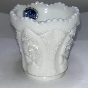 Porta stuzzicadenti in vetro latte imperiale vintage etichetta originale, emblema marcato - Foto 1 di 12