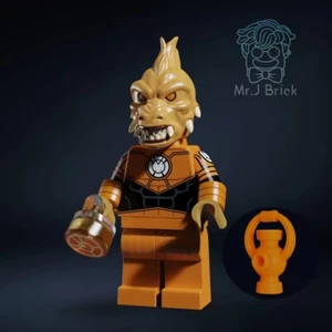 custom min brick minifig mr j Orange Lantern Corps Larfleeze - Picture 1 of 2