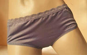 Silbergrau seidig Slips butterweich flüssig Satin Höschen UK 18 US10 36" - Bild 1 von 10