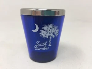 Charleston South Carolina Cobalt Blue & Silver Plastic Shot Glass Toothpick Cup - Picture 1 of 4