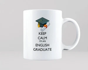 English Mug Coffee Tea Cup Literature Language Poetry Graduation Gift University - Picture 1 of 2