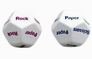 Juego de 2 recursos educativos de roca, papel y tijeras grandes de dados - Imagen 1 de 1