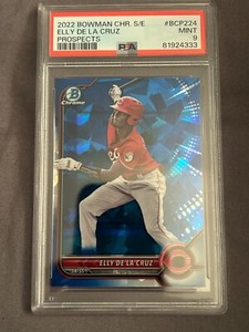 ELLY De La CRUZ 2022 BOWMAN CHROME PROSPECTS BLUE SAPPHIRE PSA MINT RC #BCP224