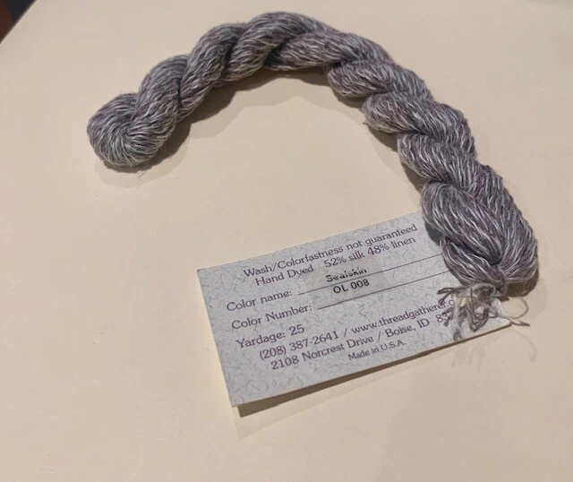 Silk Linen 25 Yds Thread Gatherer Threads #OL008 Sealskin (Varigated Brn/Wht)  - Image 1 of 1