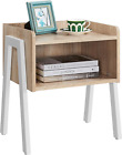 Bedside Table, Stackable Side Table with Open Storage, 2-Tier Wood Look End Tabl