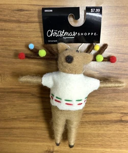 Nuevo adorno de tienda de Navidad de fieltro de reno de 6" - Imagen 1 de 8
