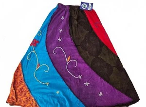 Himalayan Group Women's Colorful Bohemian Patchwork Skirt Medium - Picture 1 of 10
