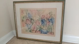 Vladimir Szabó Hungarian 1905–1991 MARKET SCENE Colored Engraving 1961 - Imagen 1 de 12