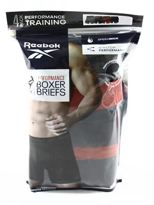 Novo! Pacote com 4 cuecas boxer masculinas Reebok desempenho elástico frete grátis P-2XL - Imagem 1 de 4