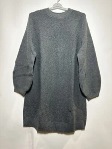 Women's Plus Puff Long Sleeve Crewneck Mini Sweater Dress - Prologue Gray 1X - Picture 1 of 2