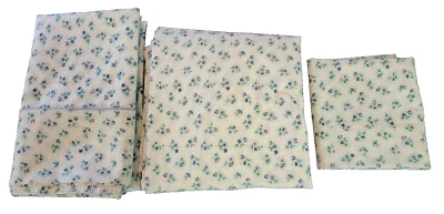3 Pc Full Sz Sheet Set By Crèscill Home Fashions. White W/ Periwinkle & Lt Green - Image 1 of 4