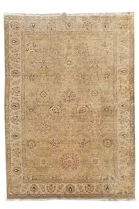 Hand Knotted Vintage Indo Chobi Wool Area Rug 9.9 x 6.6 Ft (1431 Ger-4) - Picture 1 of 10