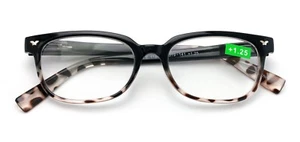 New Half Translucent Tortoise Reading Glasses with Spring Hinges Classic Reader - Picture 1 of 10