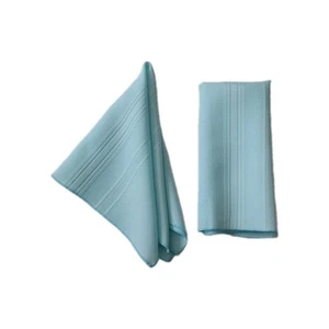 Set of 6 Lightweight Poly Fabric Restaurant Style Napkins Pastel Blue 17 x 17 in - Picture 1 of 6