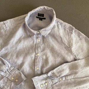 Camisa J.Crew Mujer 12 Azul Ajustada Perfecta en Baird McNutt Lino Irlandés Ligera - Imagen 1 de 9